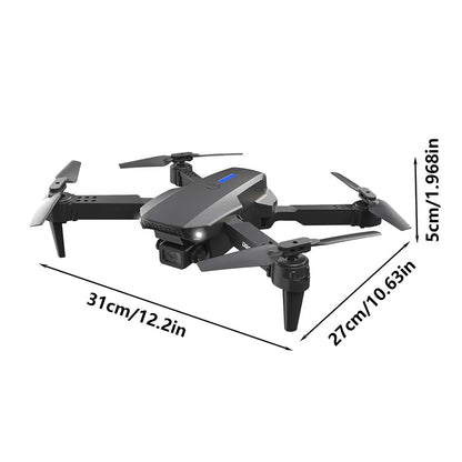 Black Folding Drone with 4K Dual Camera Wifi Fpv Quadcopter Altitude Hold Headless Mode 12 Min Flight Time 100M Range Remote Control Includes Color Box Storage Bag